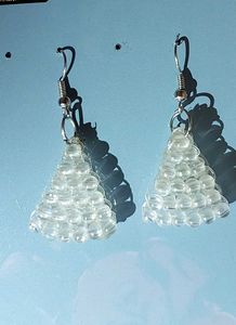 Beaded Triangle Dangle Earrings