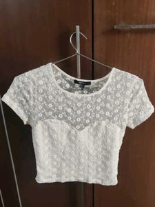 Forever 21 Off Whute Crop Top