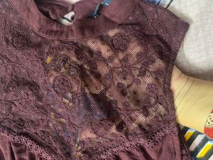 Burgundy Lace American Eagle Top