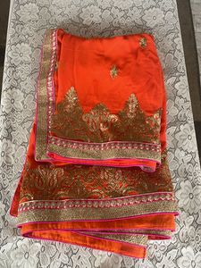 Orange Colour Saree