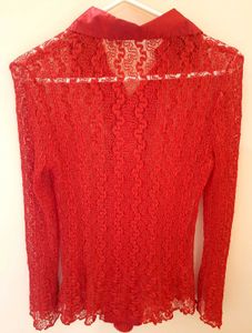 Women Red Lace Top