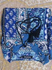 Sassafras Blue Floral Print Dress