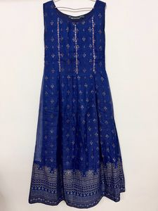 Navy Blue Sleeveless Kurta For Women