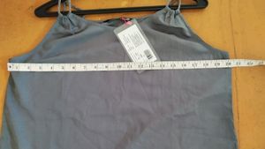 Silver Double Strap Grey Top