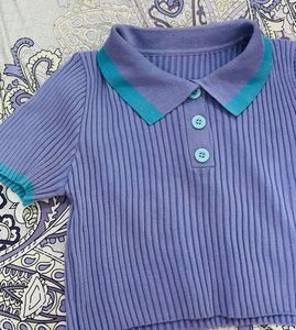 Cute Purple Polo Top