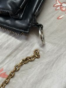 Forever Glam Black Chain Shoulder Bag