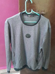Gray Sweatshirt With Chain Pockets