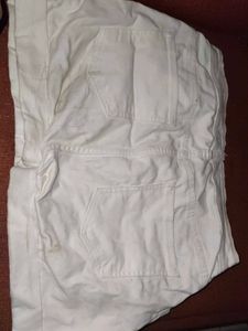 White Denim Short