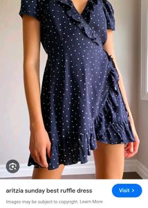 Ruffled Hem Black Dress