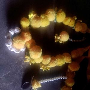 Haldi ceremony, Bridal jewellery set but no earing