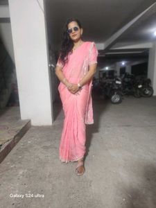 One Time Used Saree With Stitched Blouse