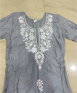 Chikankari Grey Kurta