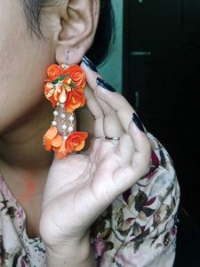 Floral Drop Earrings, (handmade)