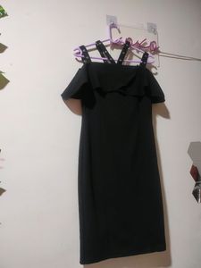 Black Knee Length Party Wear Dress