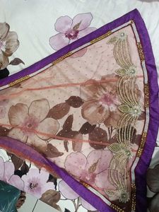 Floral Dupatta with Embellishments