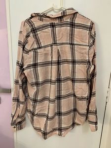 oversized pink and grey checkered shirt