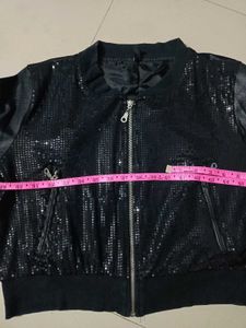 Sequined Women&#39;s Crop Jacket/Can be used Oversized