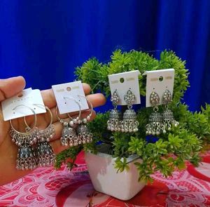 Combo Set Of 4 Silver Jhumkas 💗✨