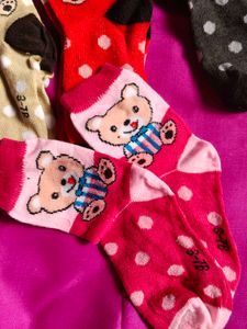 Cute Bear Socks - Set of 6 (3 To 7 Age)