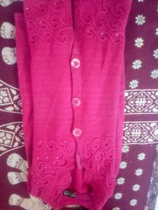Stylish Pink Knit Cardigan