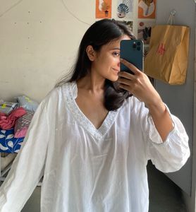 White Embroidered Kurta