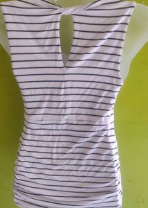 WHITE STRIPPED BODYCON