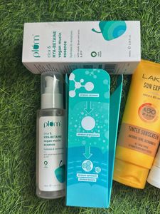 combo of serum, sunscreen, eyecream