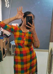 Colorful Checkered Kurta