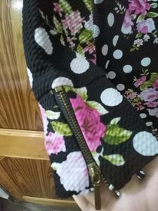 Floral &amp; Polka Dot Jacket with White Sleeves