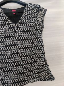 Black Printed Top