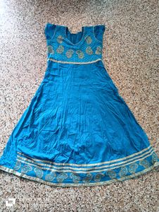 Teal Embroidered Anarkali Dress