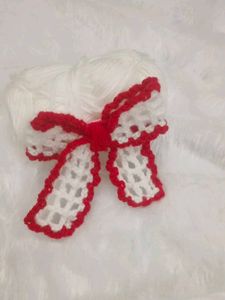Red &amp; White Hair Clip Bow