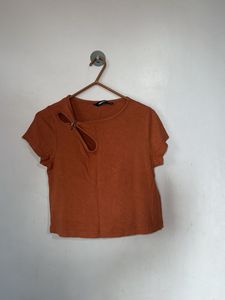 Orange Cutout Tee