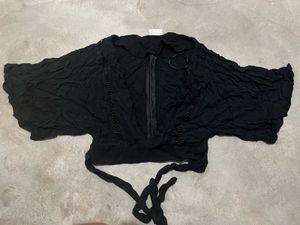 Cropped Tie Back Blouse