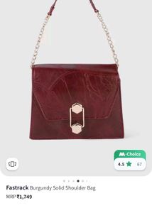 Fastrack Burgundy Solid Shoulder Bag