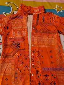 orange long shirt
