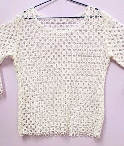 Net White Stylish Shrug