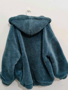 Oversize Blue Fleece Hoodie