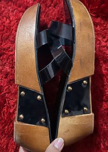 Slide on black wedges
