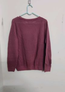 Here&amp;Now Women Pink Open Knit Pullover Sweater