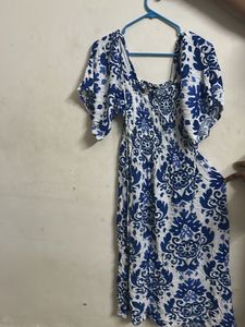 Blue & White Patterned Dress