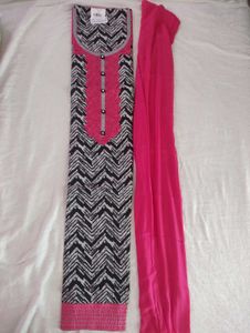 Unstitched Dress Material, Pink
