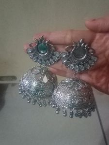 Silver Jhumkha earring