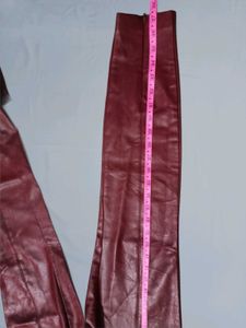 Burgundy Faux Leather Skinny Leggings Size 28-30