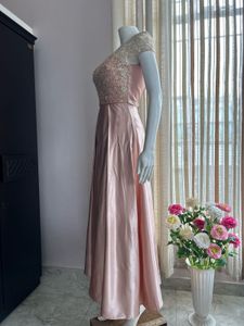 Premium Peach Satin Gown