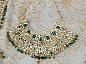 Heavy Green Bridal Jewellery Set 4900 Coins
