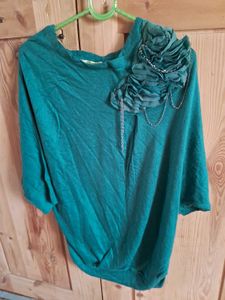 sale🎊🎄🎆🎉Elegant Green Floral Top