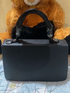 Black Structured Handbag
