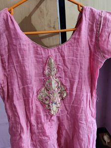Pink Embroidered Kurta