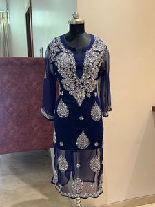 Elegant Blue Chiffon Kurti